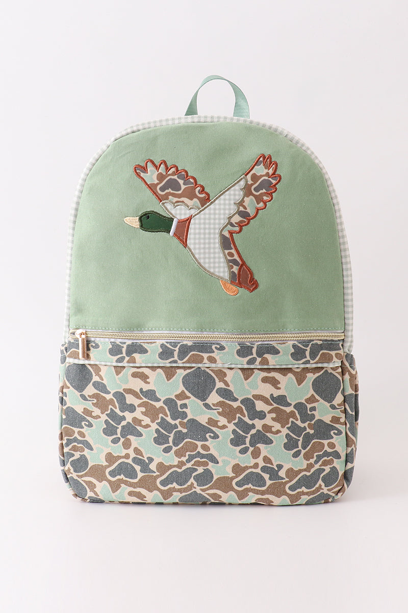 Camouflage duck applique schoolbag