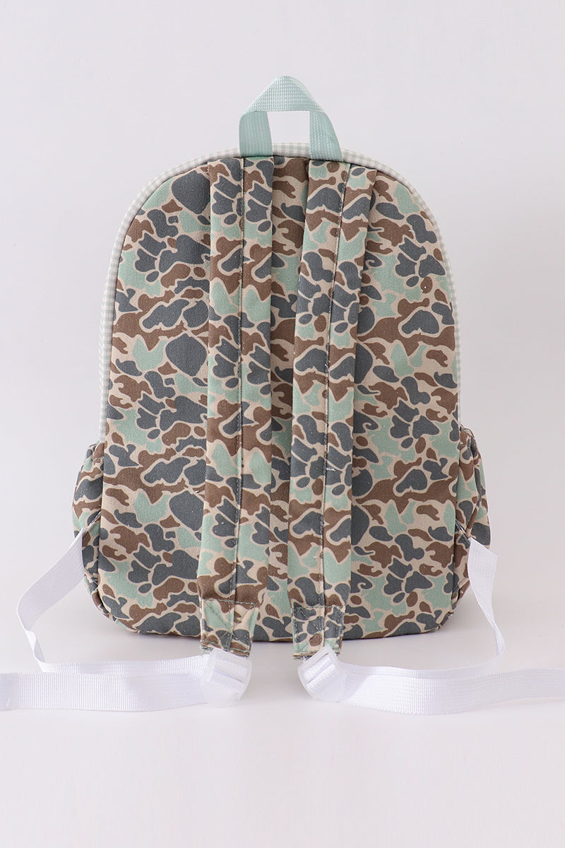 Camouflage duck applique schoolbag