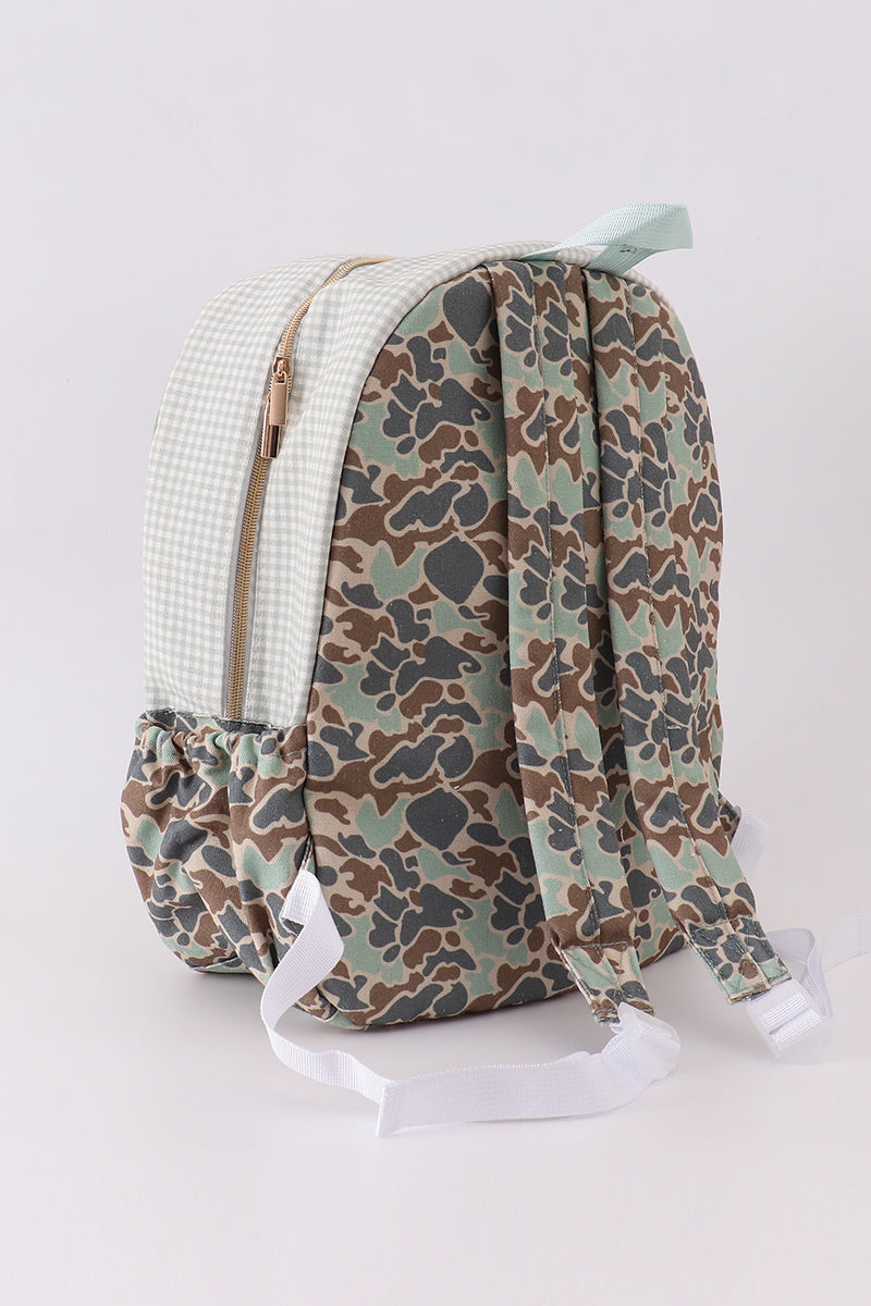 Camouflage duck applique schoolbag