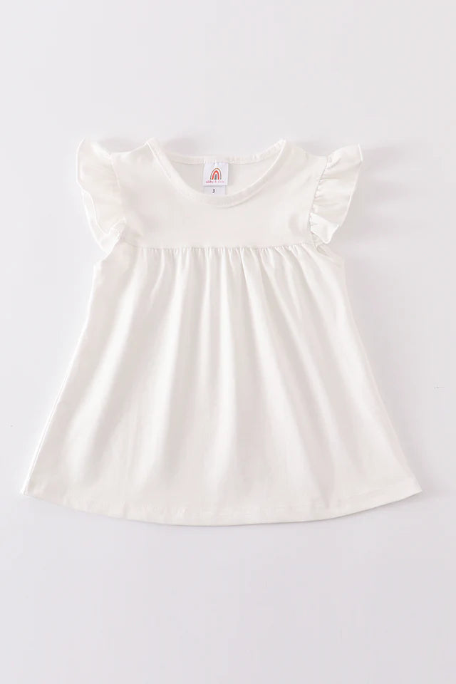 Cream basic ruffle top