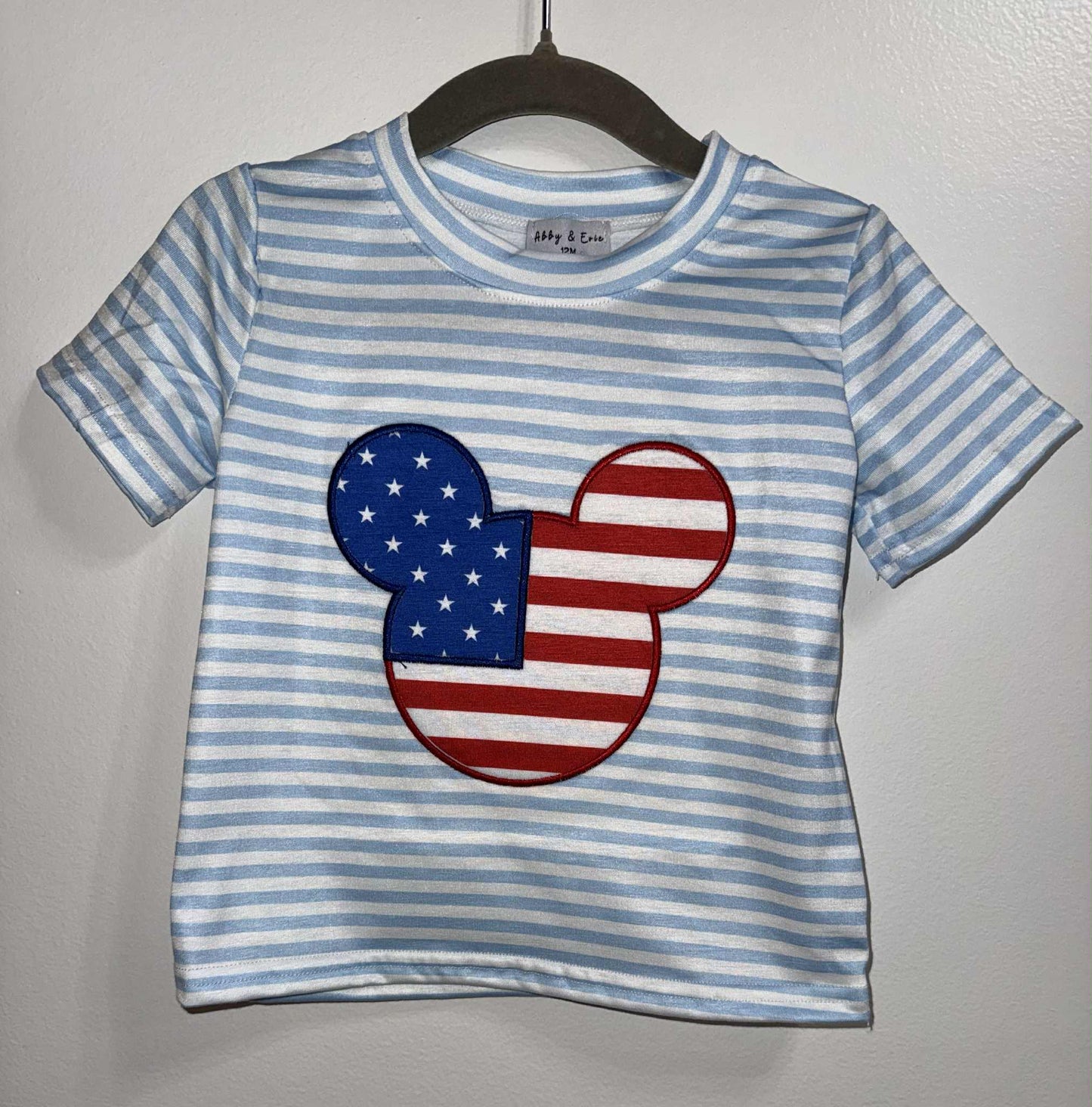 Blue & Red Character Applique Top
