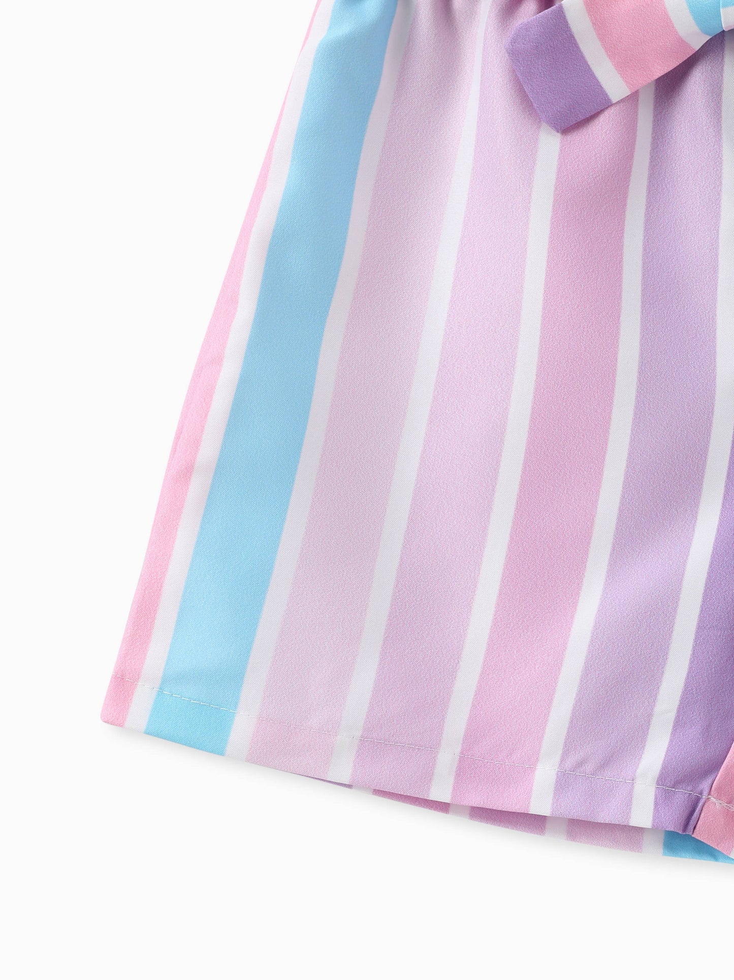 2pcs Toddler Girl Sweet Tee and Stripe Belted Shorts