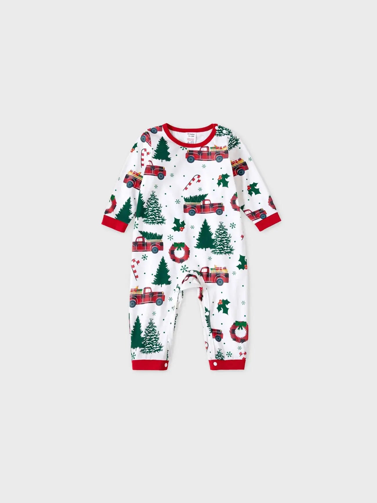 Allover Christmas Tree & Car Pattern Pajamas Set