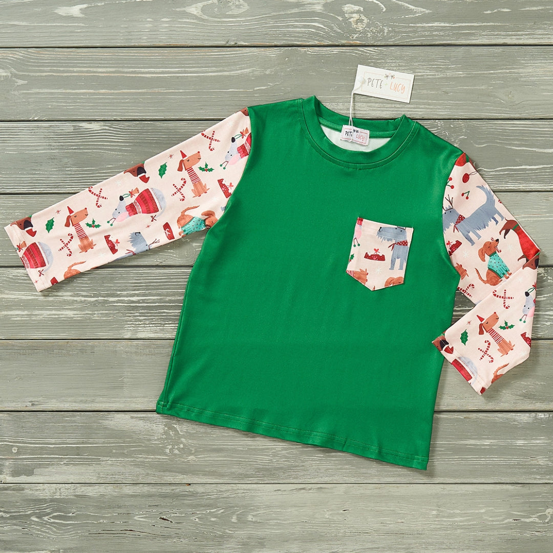 We Woof You a Merry Christmas Boy Long Sleeve Shirt