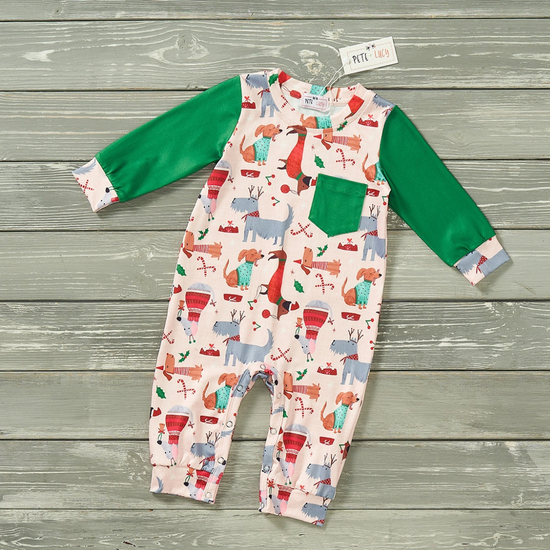 We Woof You a Merry Christmas Boy Romper