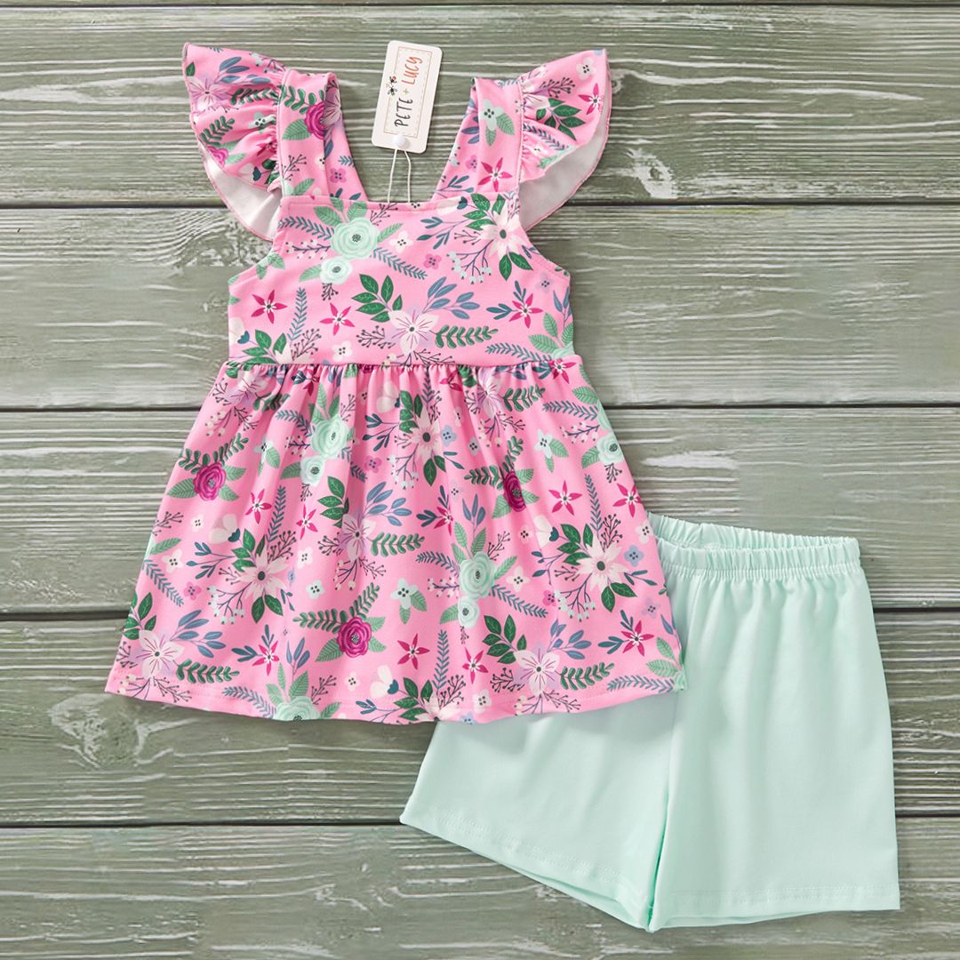 Raspberry Petals 2pc Short Set