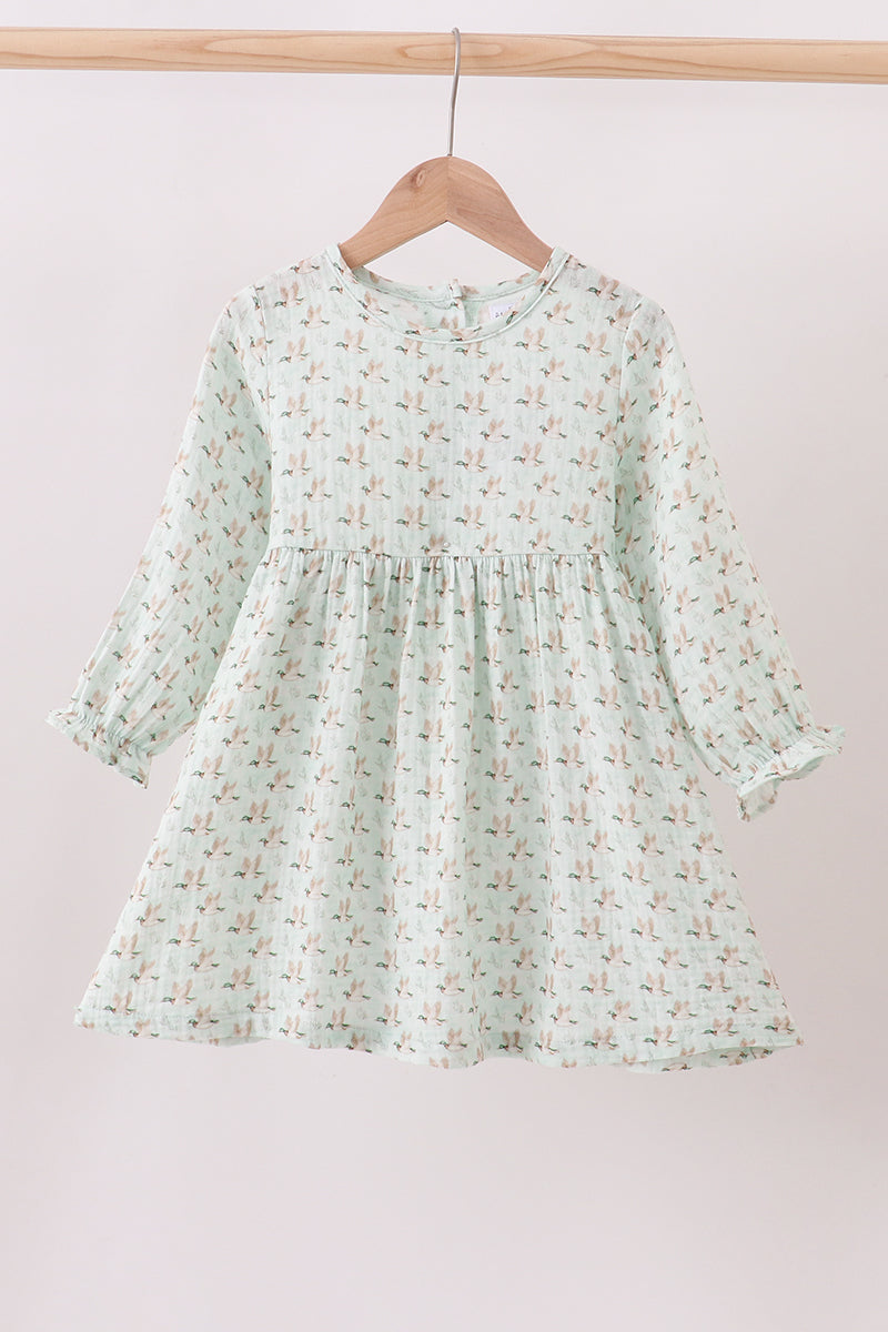 Premium duck print muslin dress