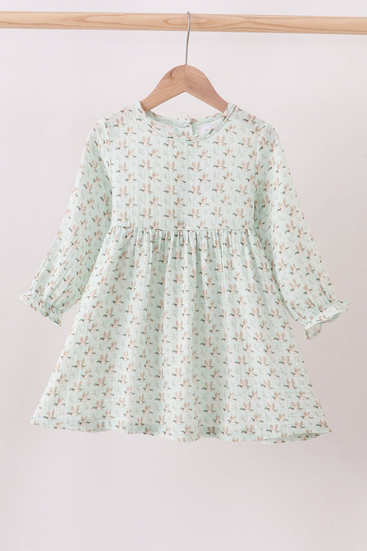 Premium duck print muslin dress