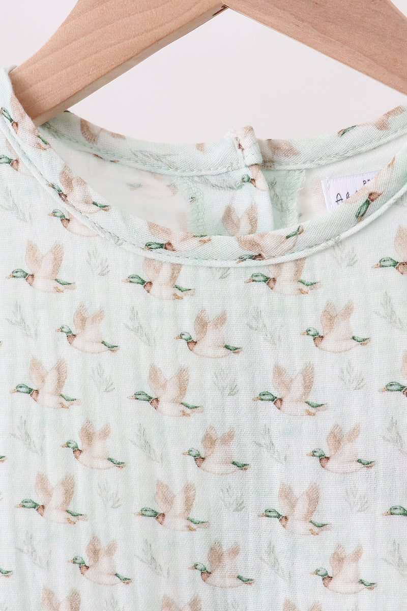 Premium duck print muslin dress