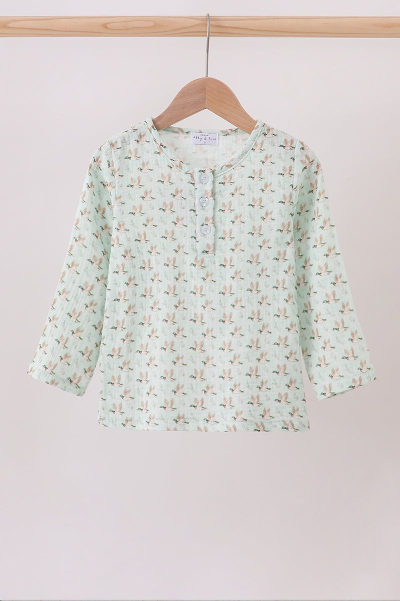 Premium duck print muslin top