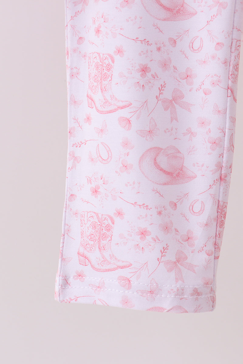 Premium pink boots bamboo pants set