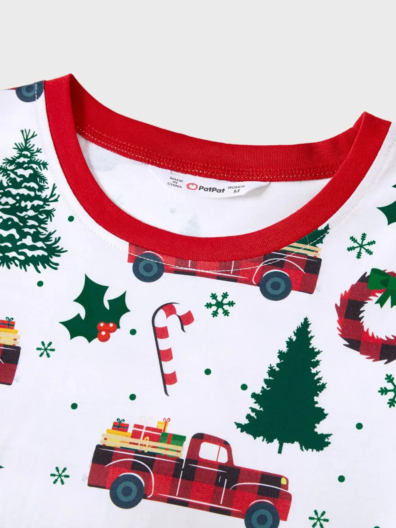 Allover Christmas Tree & Car Pattern Pajamas Set