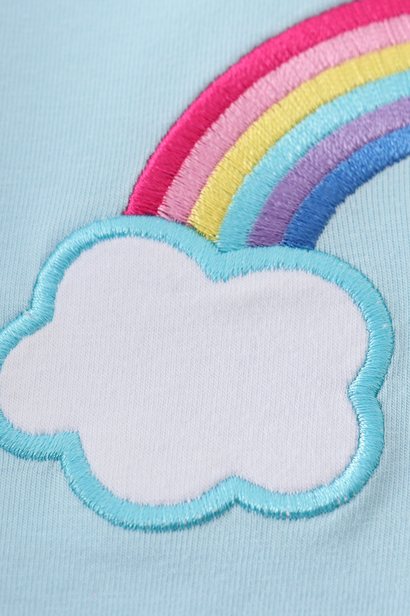 Premium blue rainbow top