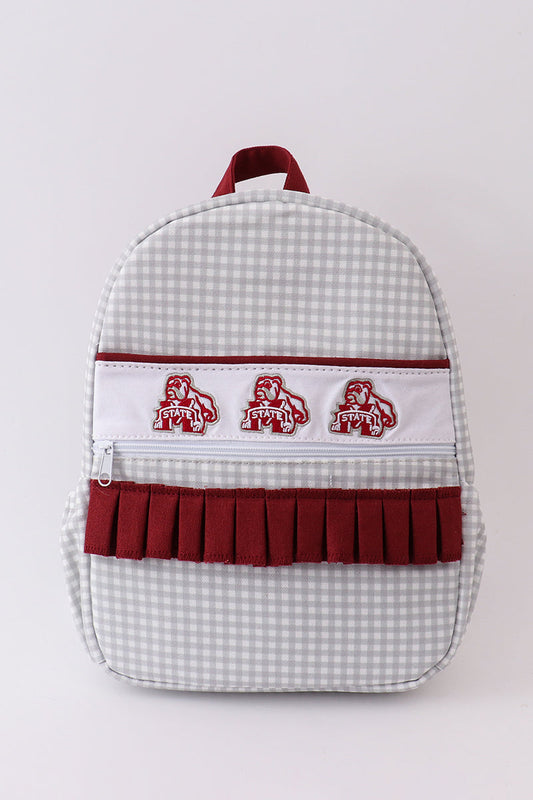 Mississippi state bulldogs embroidery girl schoolbag