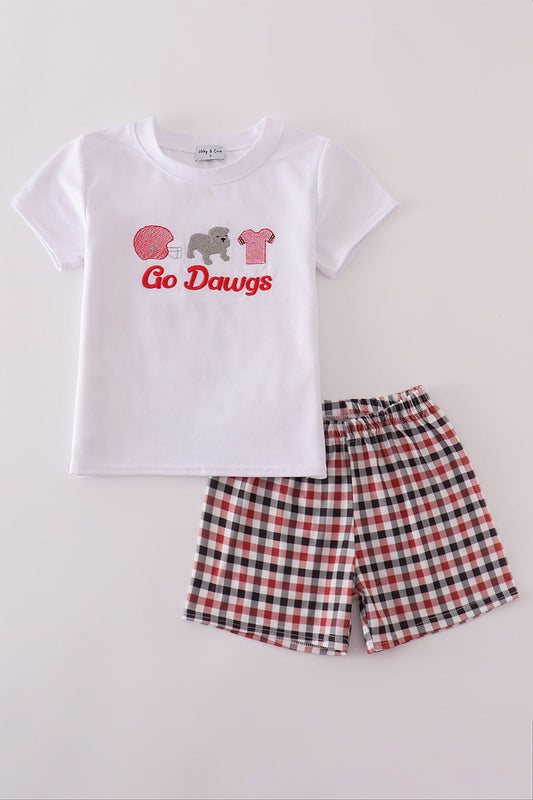 White Georgia go dawgs embroidery set