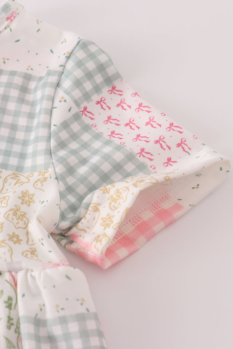 Pastel patchwork garden print bloomer set