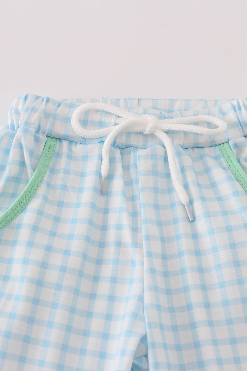 Green Noah's Ark applique pants set