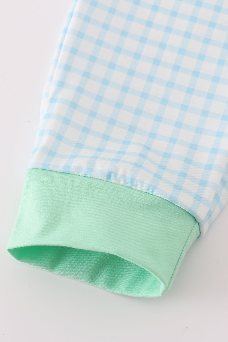 Green Noah's Ark applique pants set