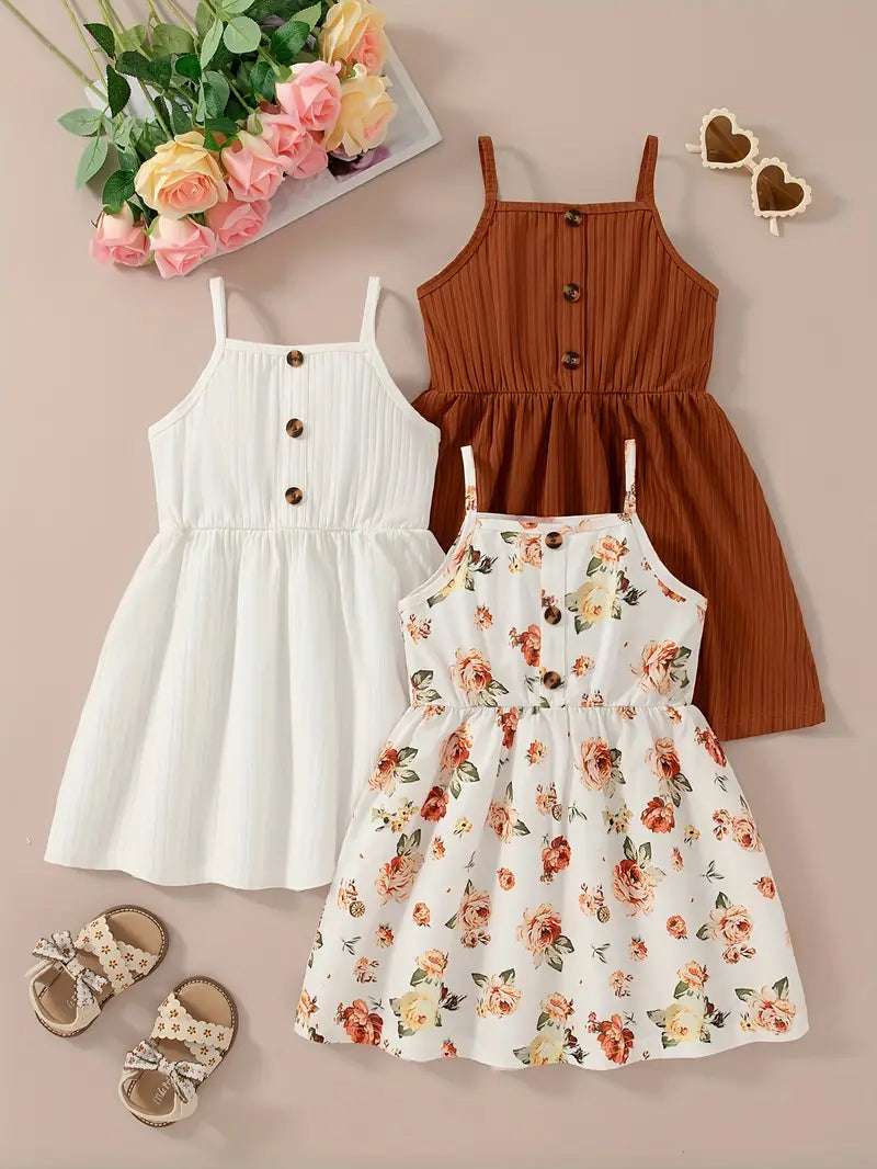 Casual Girls Dress in 3 Styles