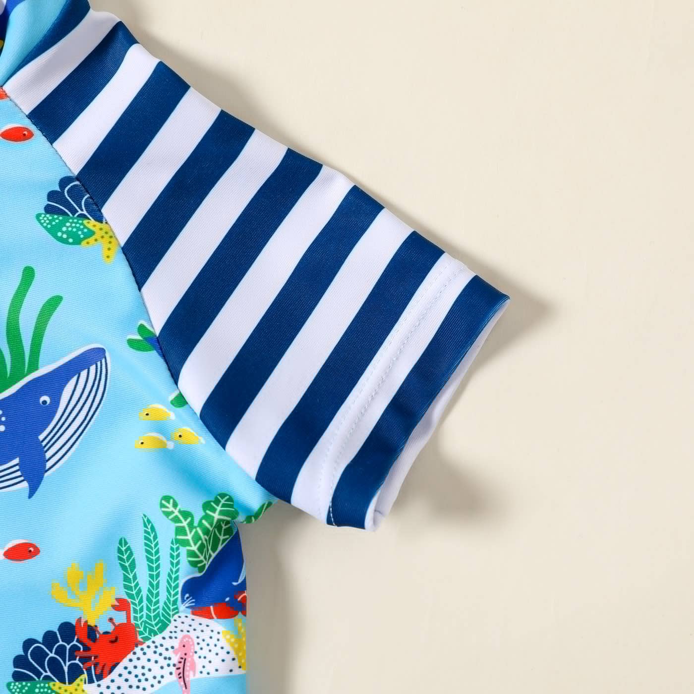 Baby Boy Ocean Animal Striped One-piece Swimsuit