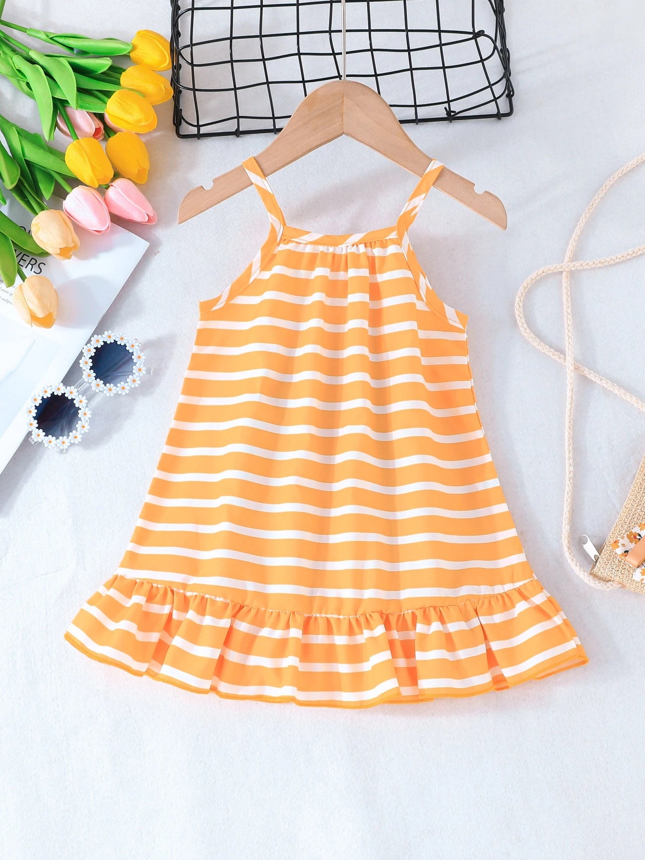 Girls' Summer Strap Casual Dress