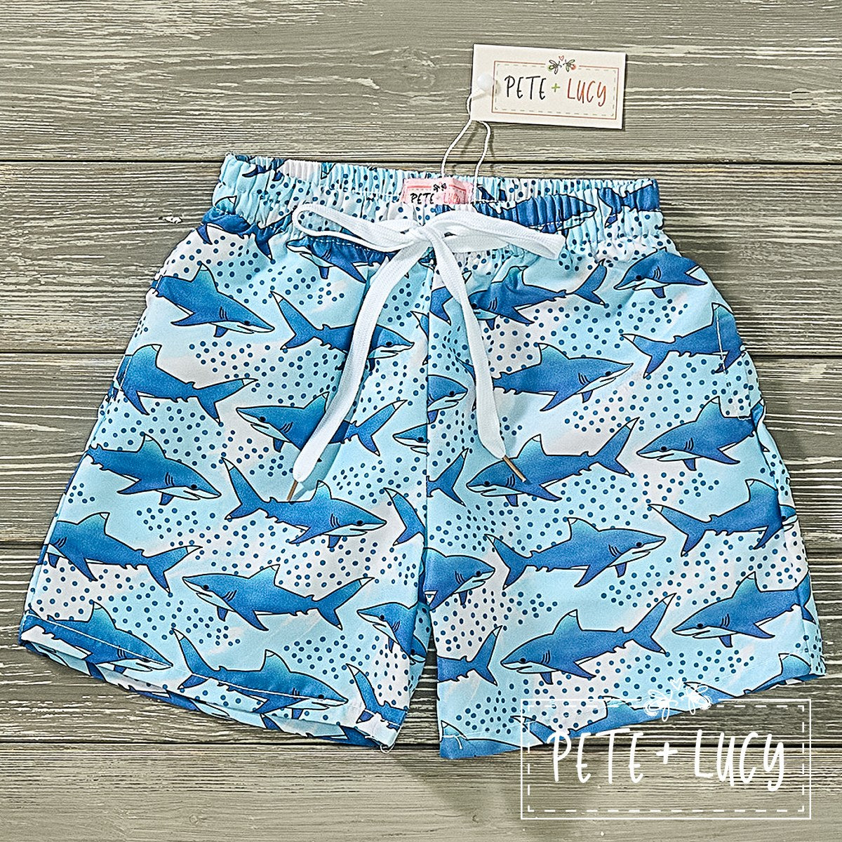 Sharp as a Shark Boys Swim Trunks