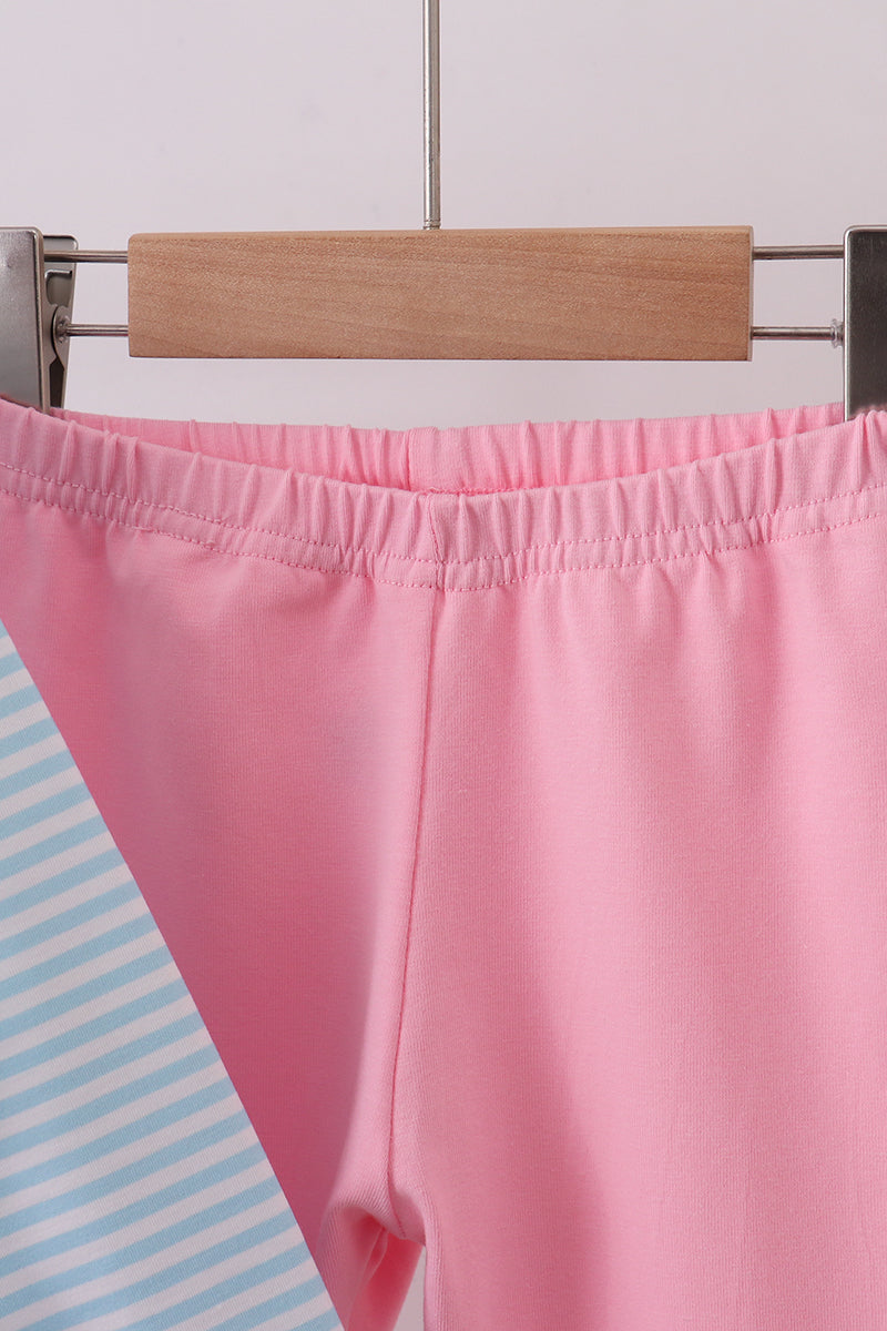 Blue bow french knot pants set