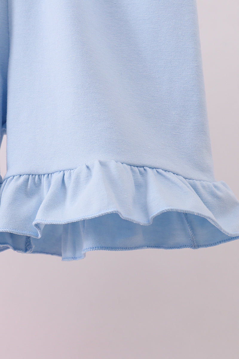 Pink princess smocked ruffle shorts set