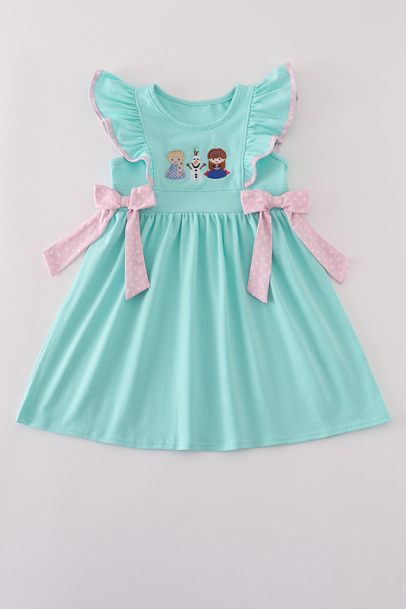 Blue character applique dress