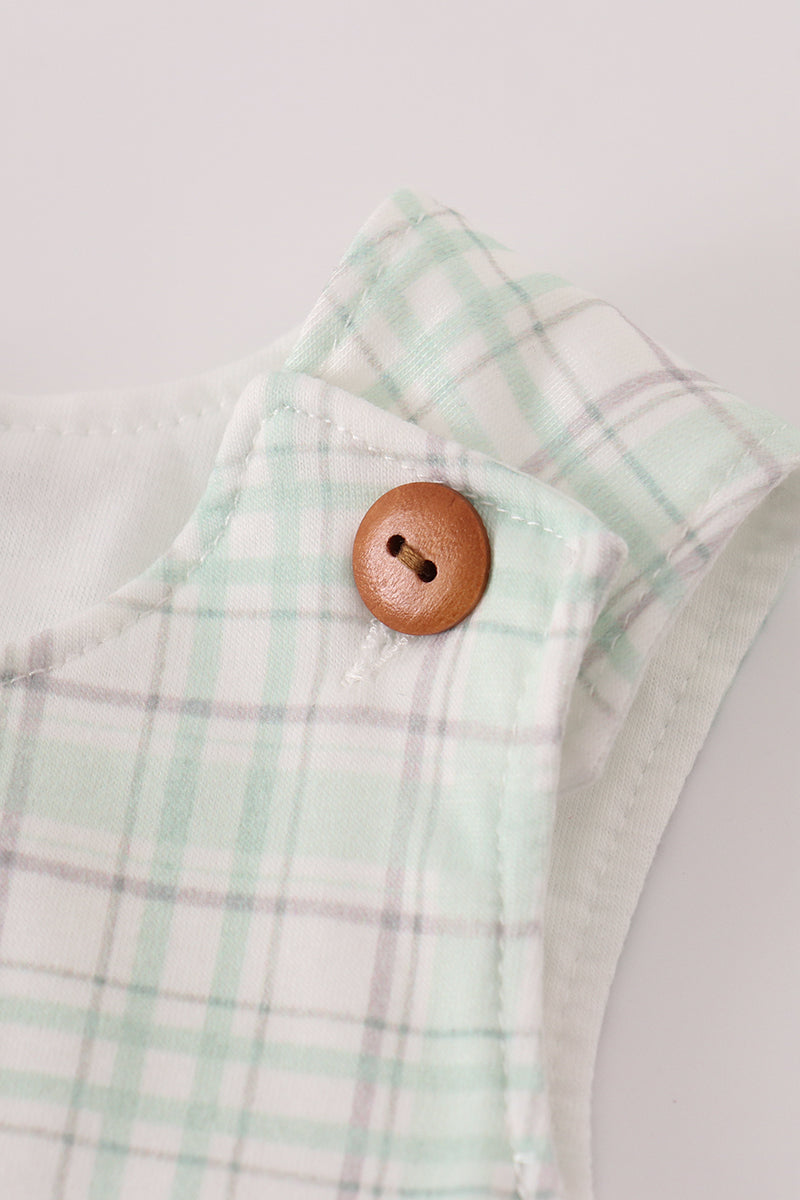 Green plaid sea shell starfish french knot jonjon