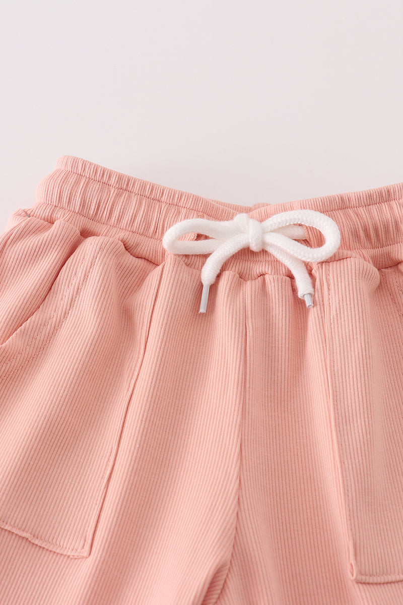Pink MINI french knot pants set