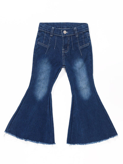 Girls Whashed Blue Flare Jeans