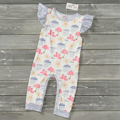 Rain Rain Go Away Girl Infant Romper