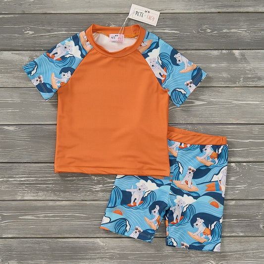 Surf's Up Pup 2pc Boy Swim Suit