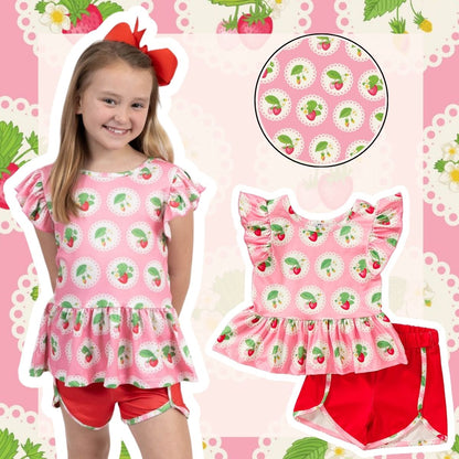 Summer Strawberries 2pc Short Set