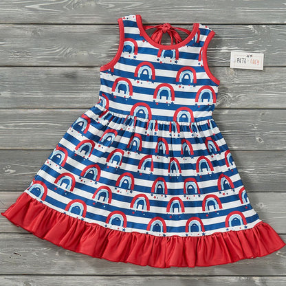 Red, White & Rainbows Dress