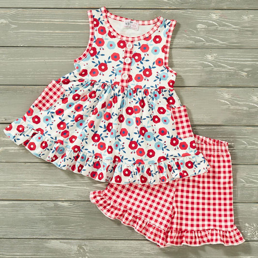 Pretty Patriotic 2pc Short Set