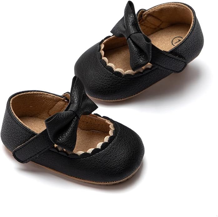 Meckior Infant Girls Soft Sole Bowknot Mary Jane Flats - Holly