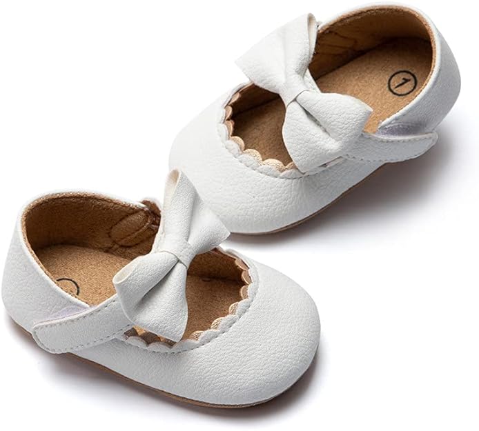 Meckior Infant Girls Soft Sole Bowknot Mary Jane Flats - Holly