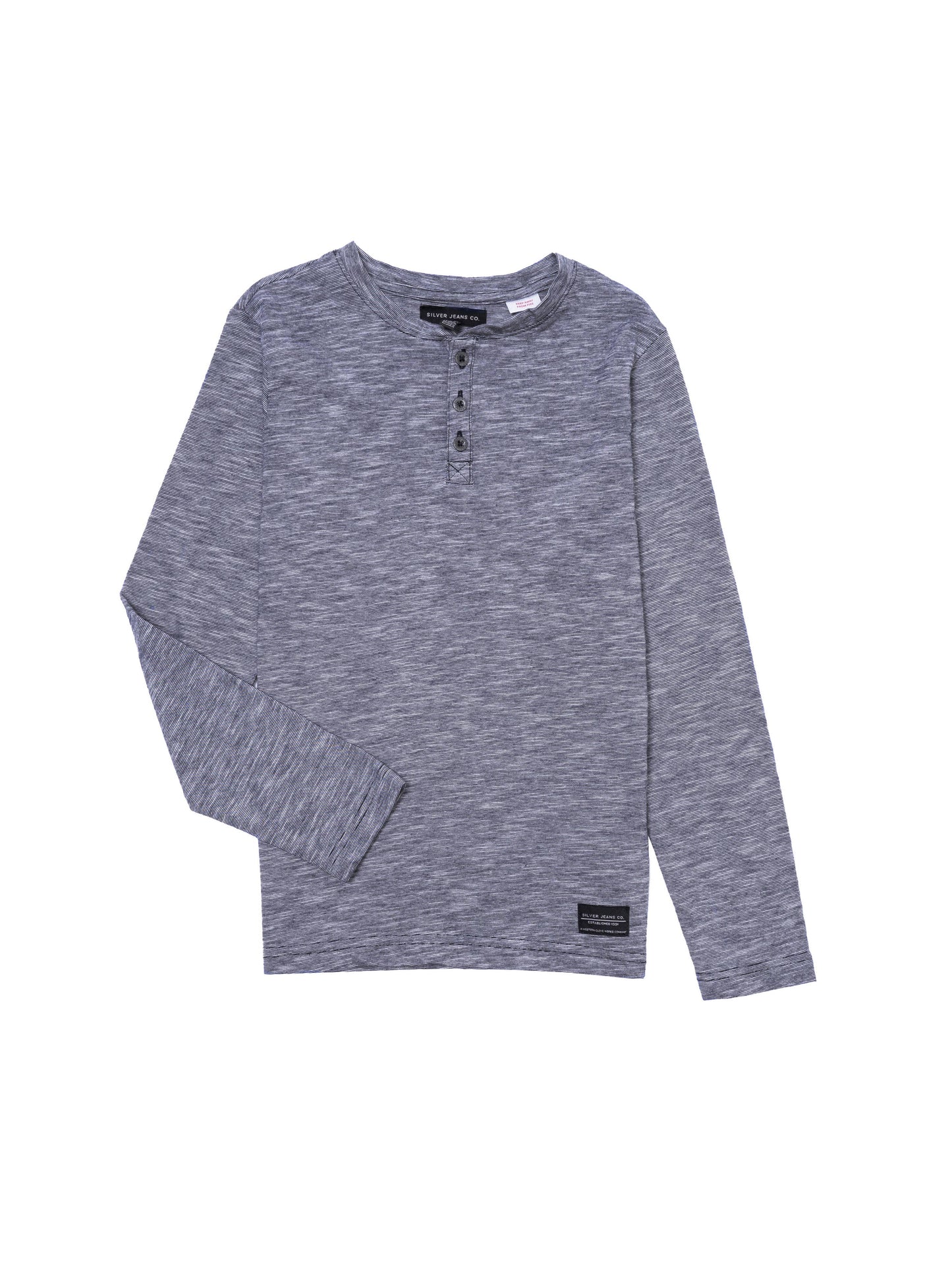 BOYS SPACE DYE L/S HENLEY T-SHIRT