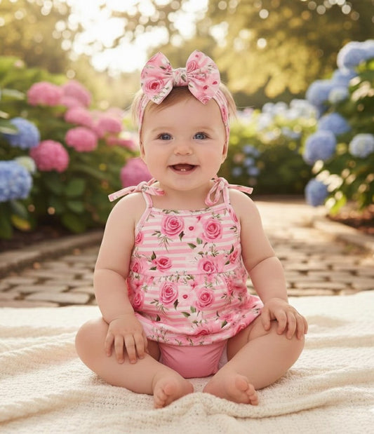 Pink Posies Infant Romper