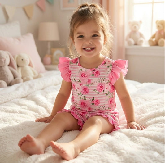 Pink Posies 2pc Pajama Set