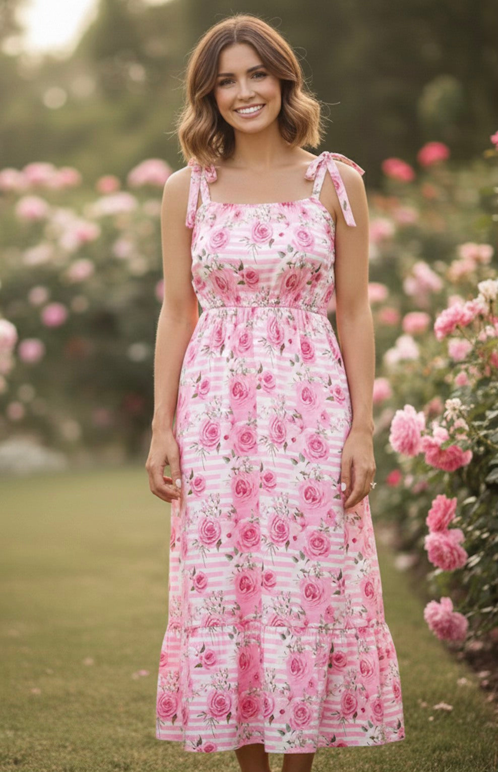 Pink Posies Mom Dress