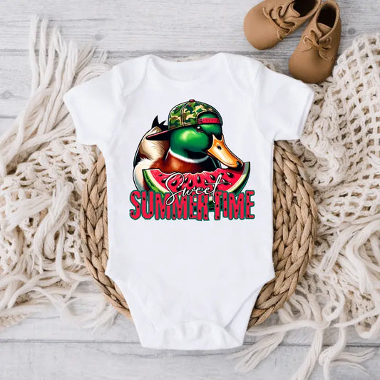 Sweet Summertime Mallard Watermelon Baby Onesie Bodysuit