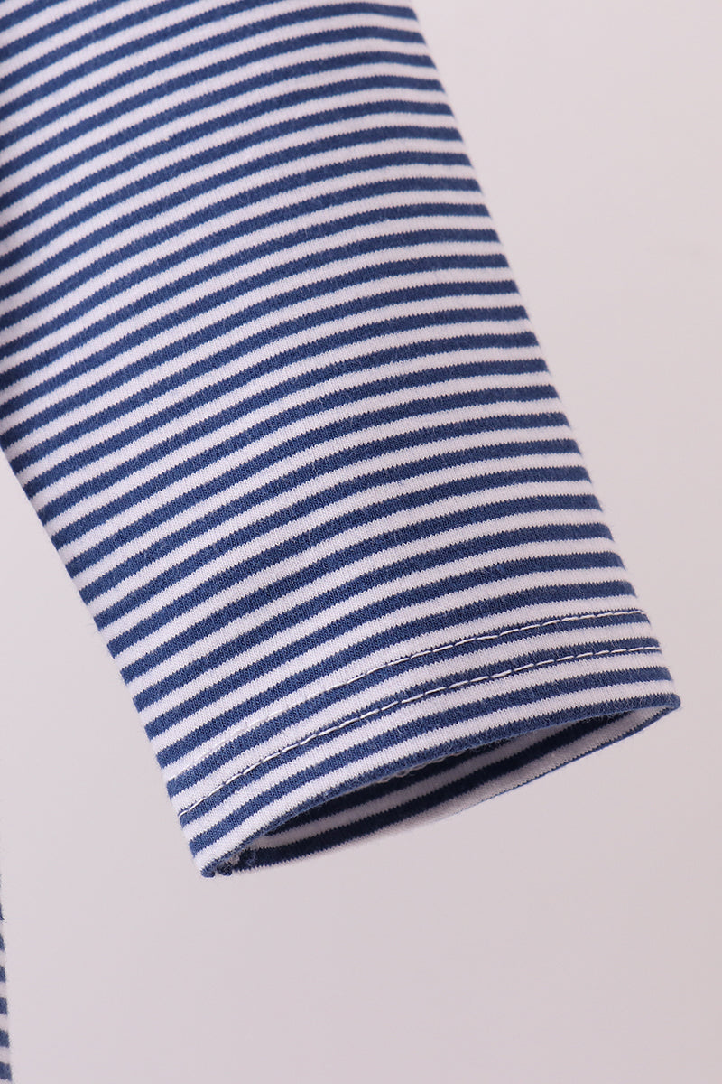 Premium Blue Auburn stripe tiger top