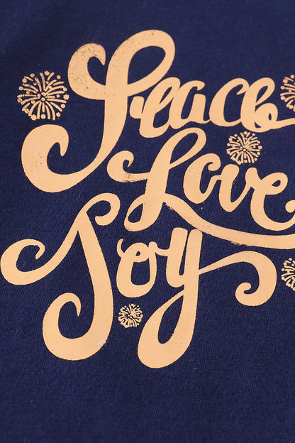 Navy Peace Love Joy top