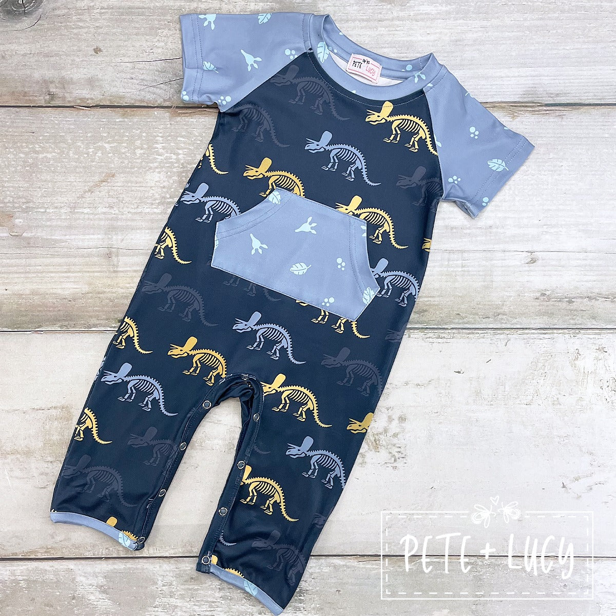 Dino Bones Boy Romper