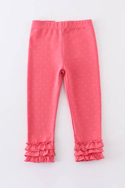 Platinum pink dot ruffle girl pants