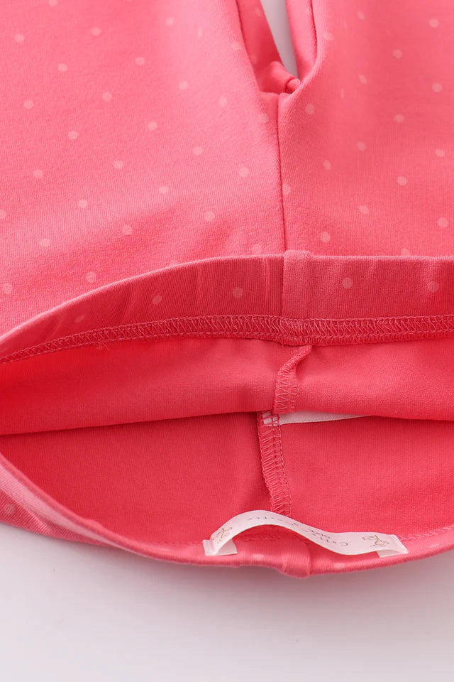 Platinum pink dot ruffle girl pants