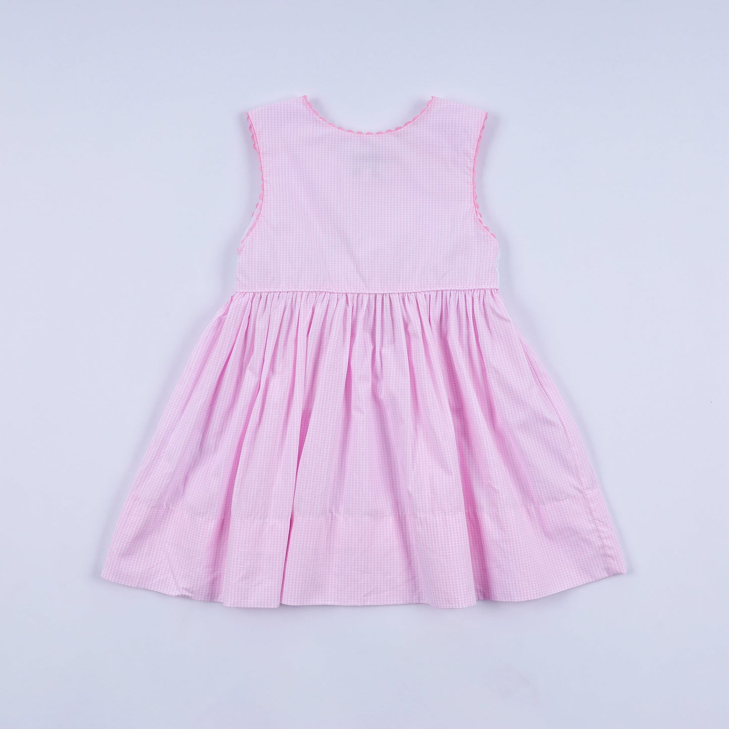 Pink princess hand smocked plaid dress